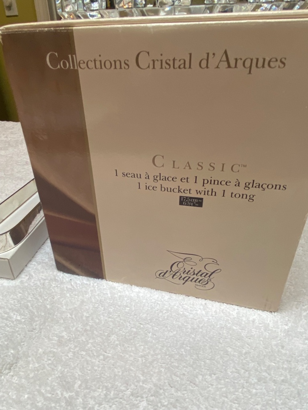 Crystal Ice Bucket with Tongs. - Picture 5 of 6